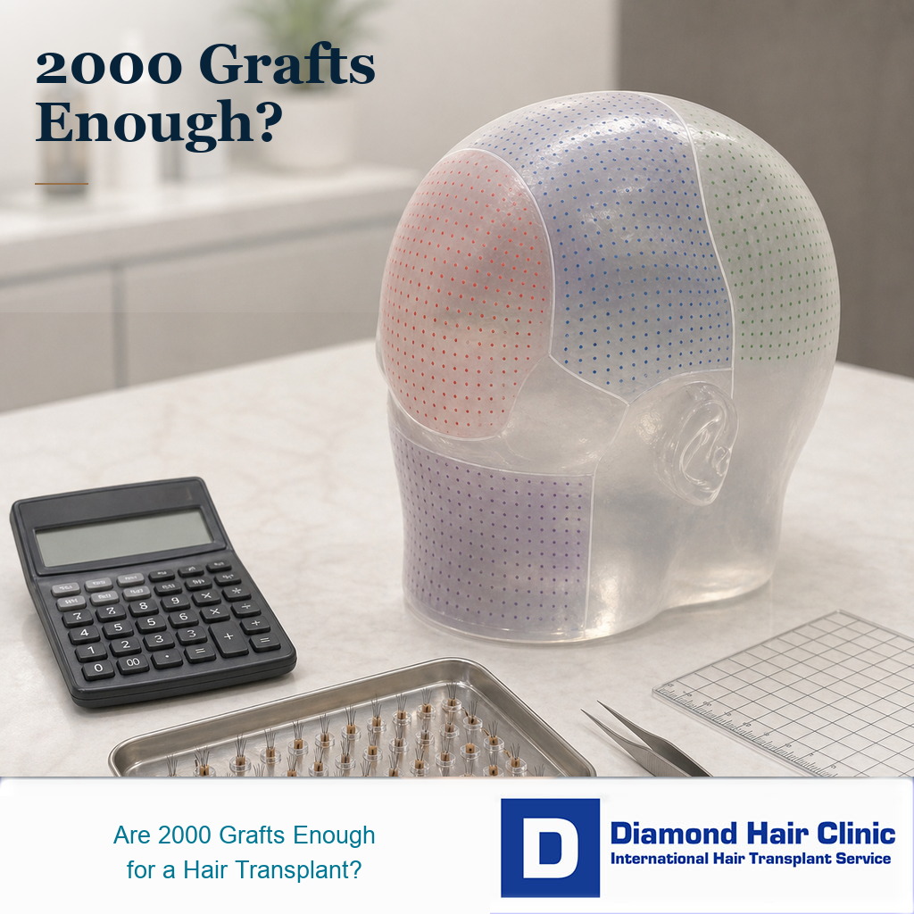 Translucent scalp model with density planning zones and surgical graft planning tools