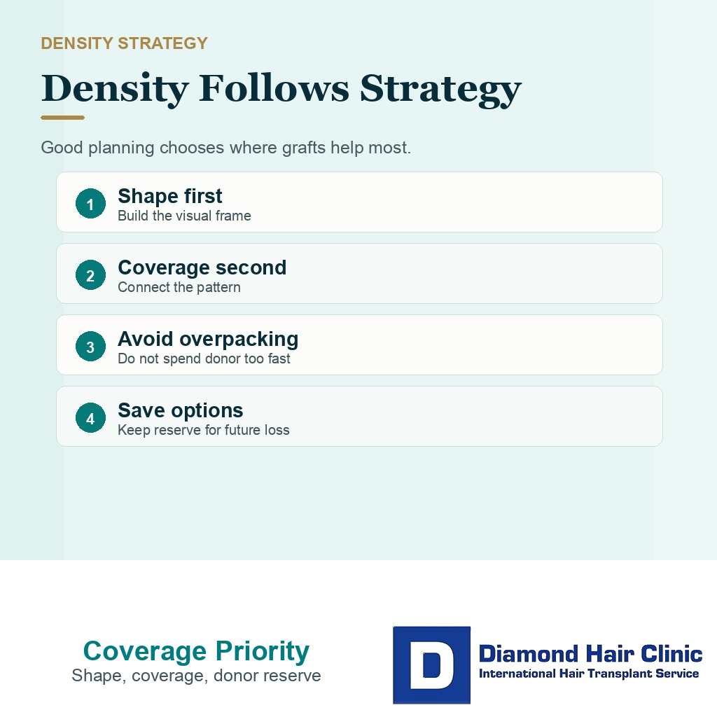 Coverage priority visual for 3000 grafts enough for a hair transplant in hair transplant planning