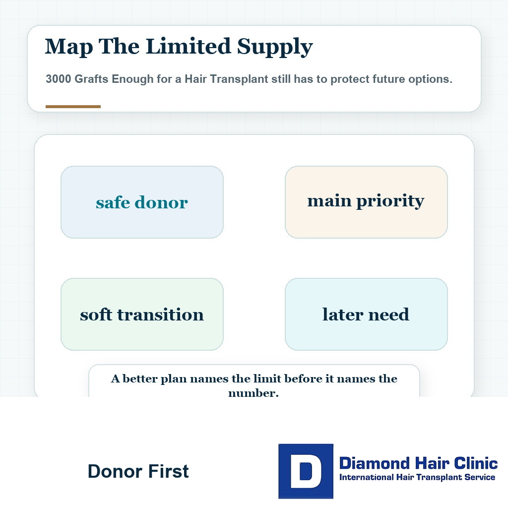 Donor first planning card for 3000 grafts enough for a hair transplant