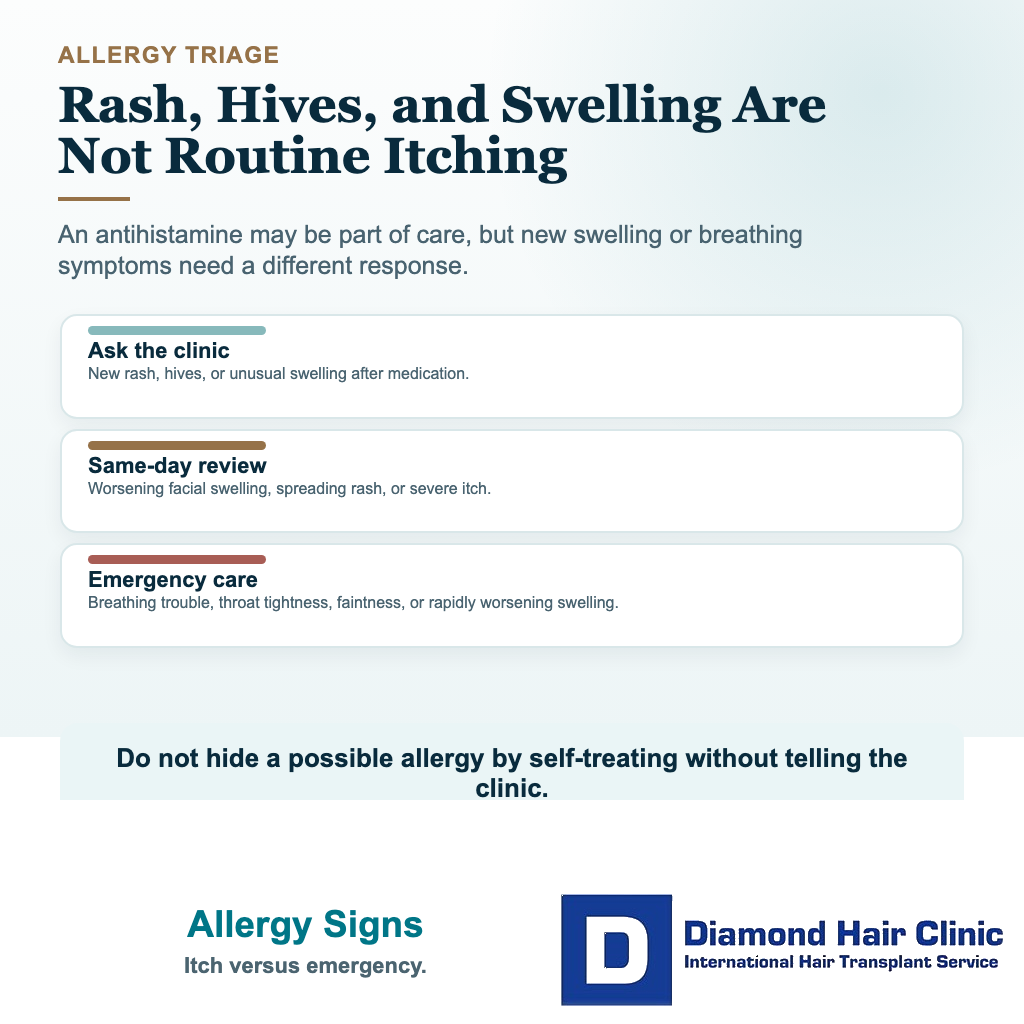 Can I Take Antihistamines After a Hair Transplant? visual: allergy signs