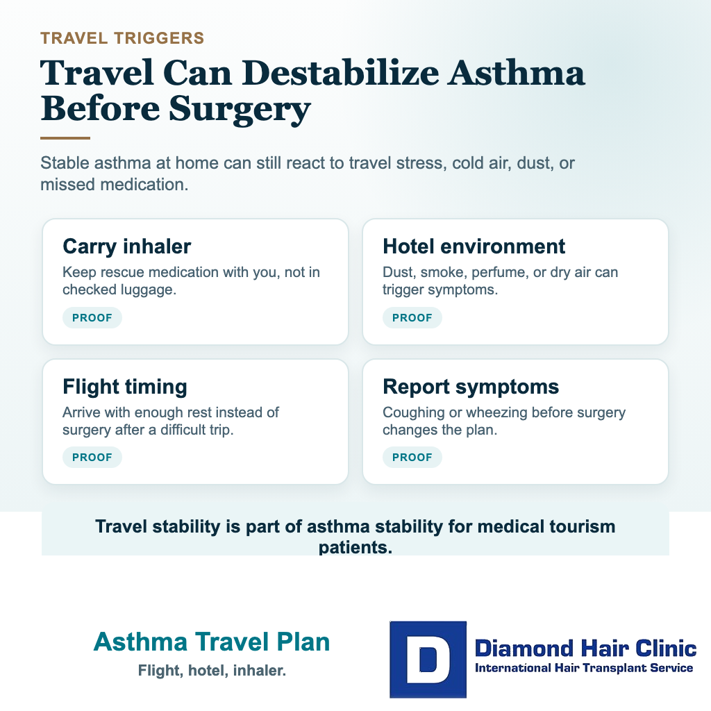 Can I Have a Hair Transplant With Asthma? visual: asthma travel plan