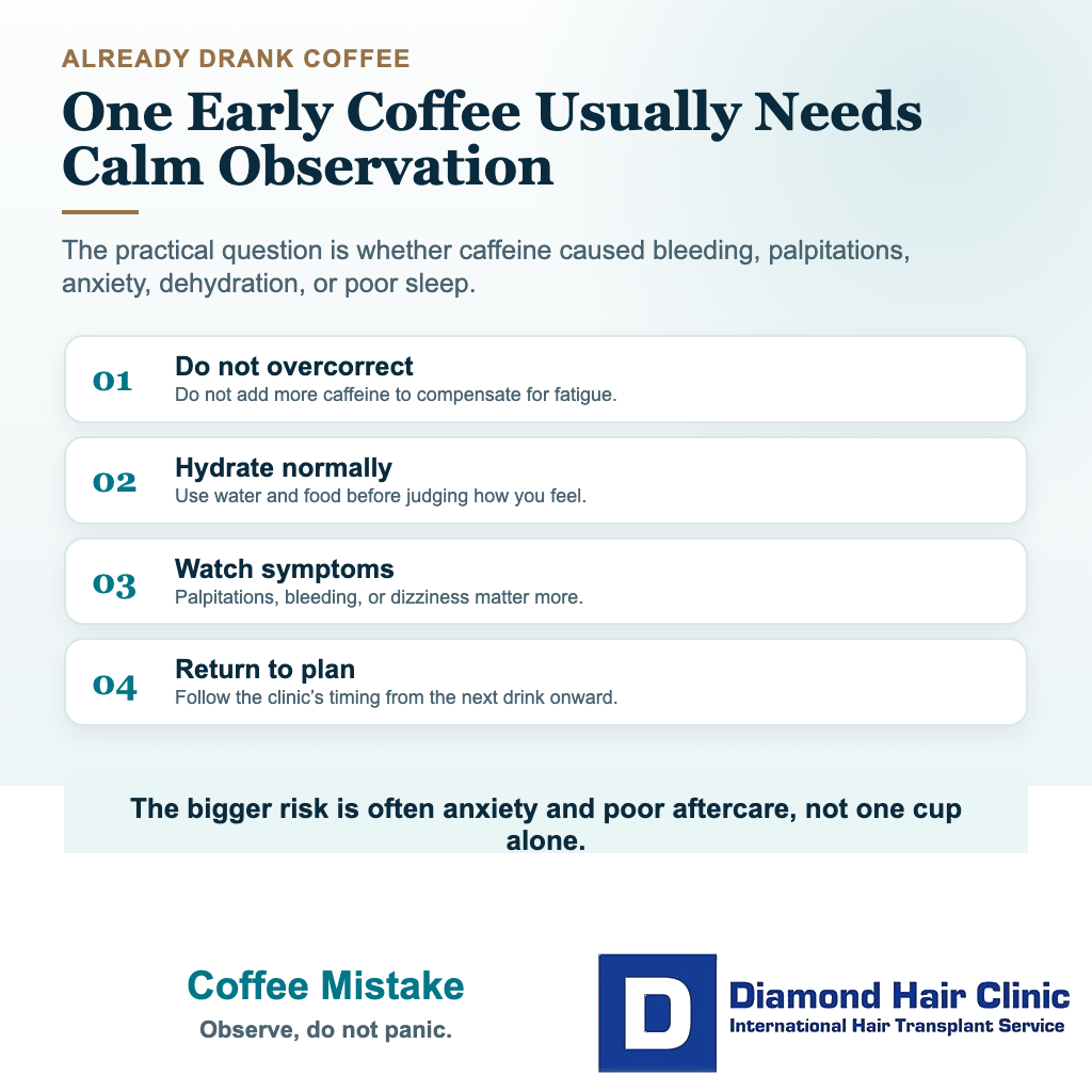 Can I Drink Coffee After a Hair Transplant? visual explaining coffee mistake