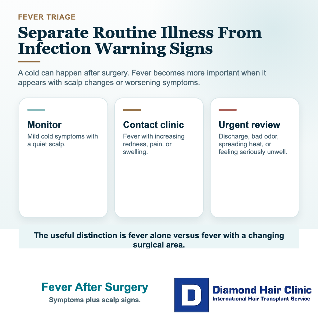 Can a Cold or Flu Affect My Hair Transplant Results? visual explaining fever after surgery