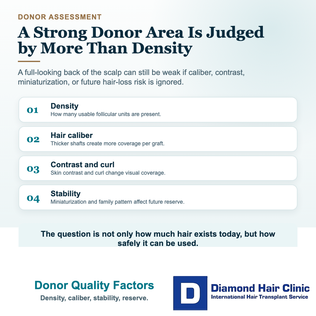 What Is Donor Area in Hair Transplant? visual explaining donor quality factors