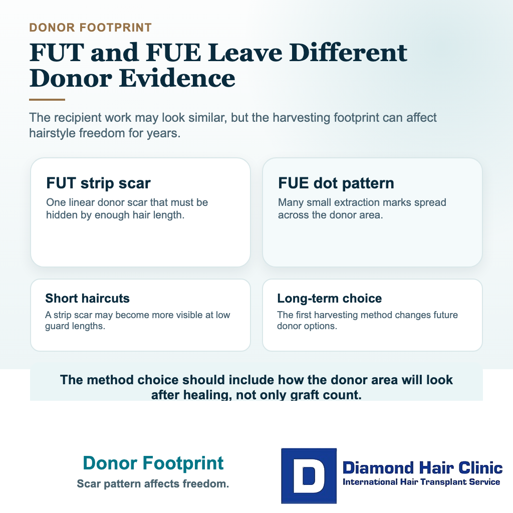 FUT: Should Patients Still Consider Strip Surgery? visual explaining donor footprint