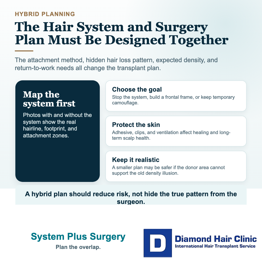 Can I Wear a Hair System After a Hair Transplant? visual explaining system plus surgery