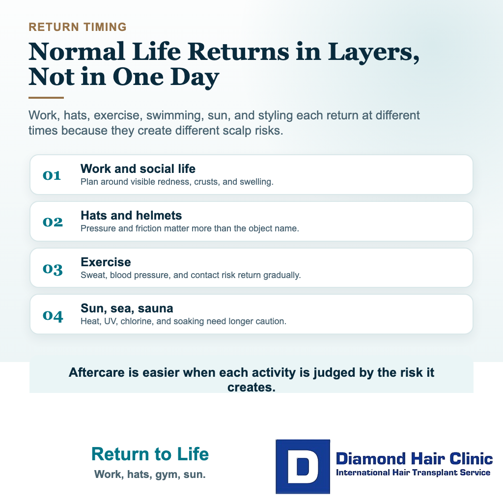 What Are the Important Points After a Hair Transplant? visual explaining return to life
