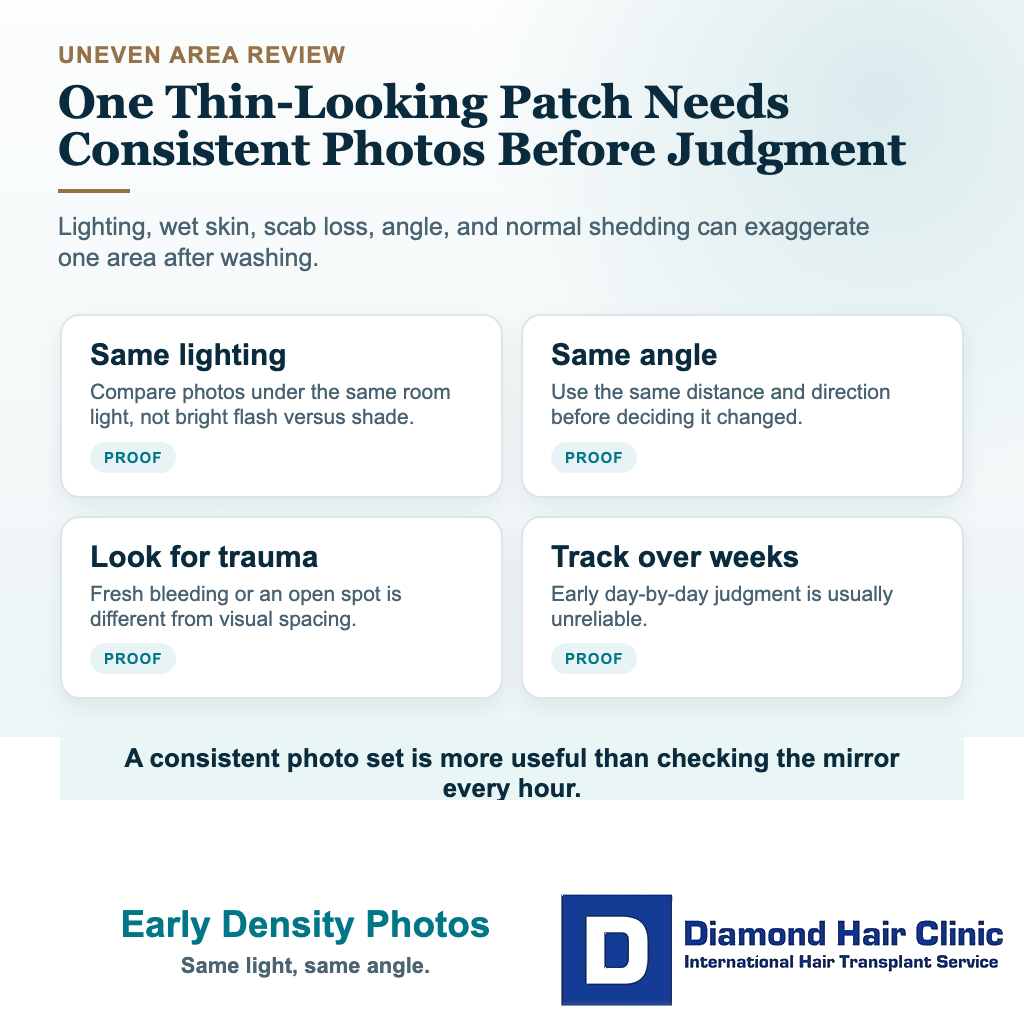 Why Does My Hair Transplant Look Less Dense After the First Wash? visual: early density photos