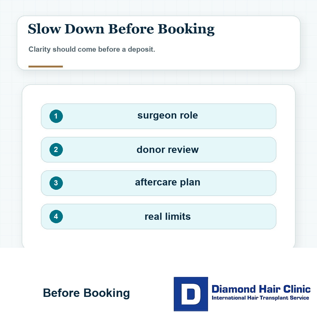 Before committing visual for confirming a remote hair transplant plan