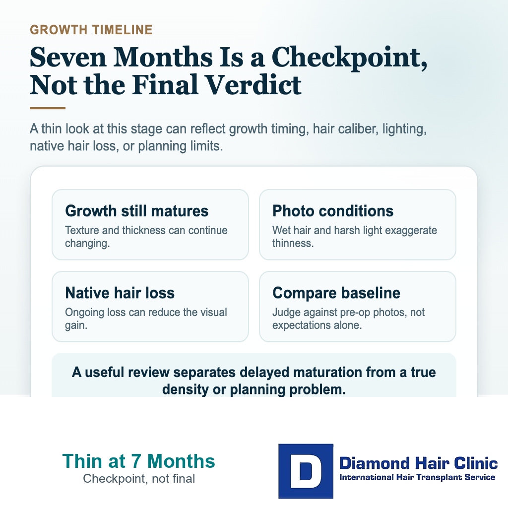 Is My Hair Transplant Still Too Thin After 7 Months? visual explaining what should i avoid doing too quickly?
