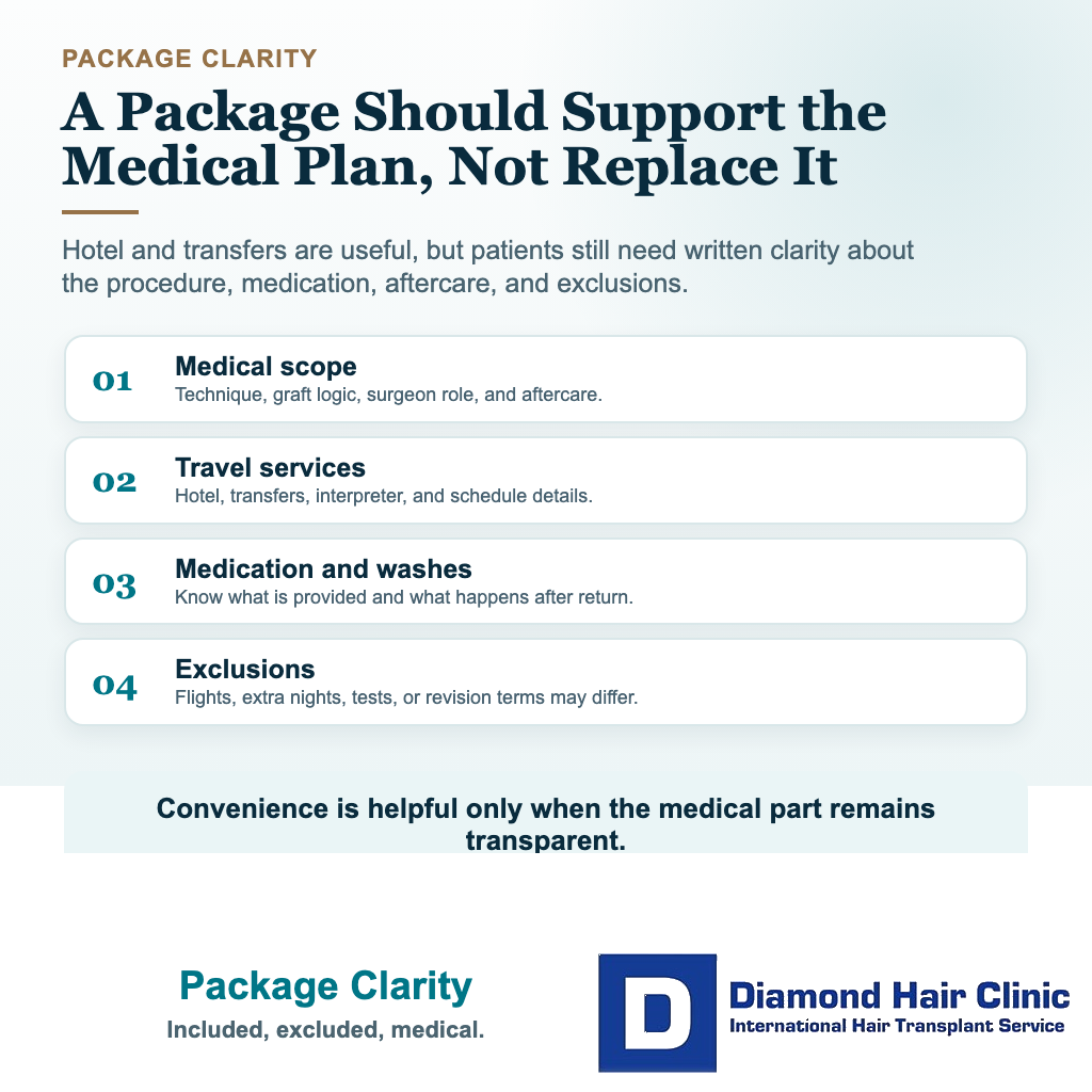Hair Transplant Procedure in Turkey: In-Depth Guide visual explaining package clarity