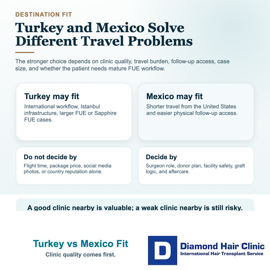Hair Transplant Turkey vs Mexico Which Is Better? visual explaining turkey vs mexico fit