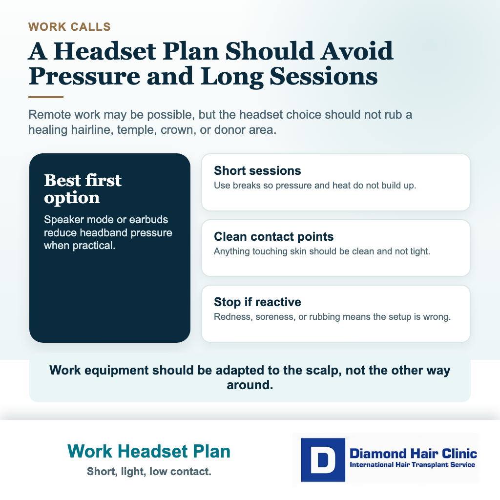 Can I Wear Headphones After a Hair Transplant? visual: work headset plan