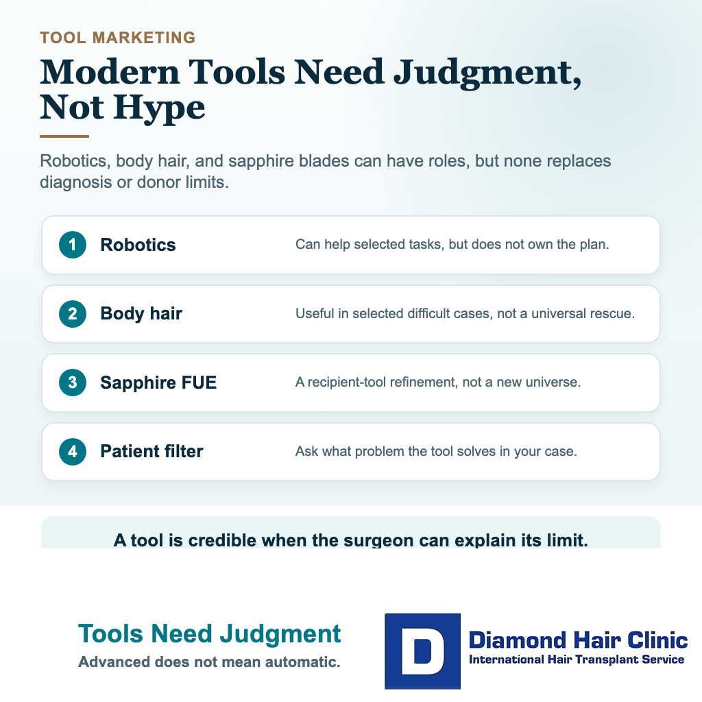 Visual explaining tools need judgment in the history of hair transplantation