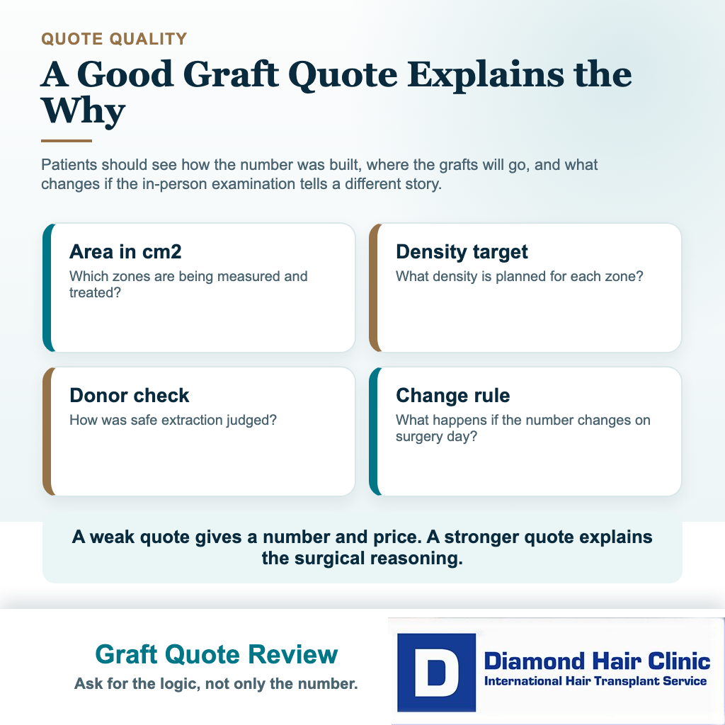 How Does a Surgeon Calculate the Number of Grafts Needed for a Hair Transplant? visual explaining graft quote review