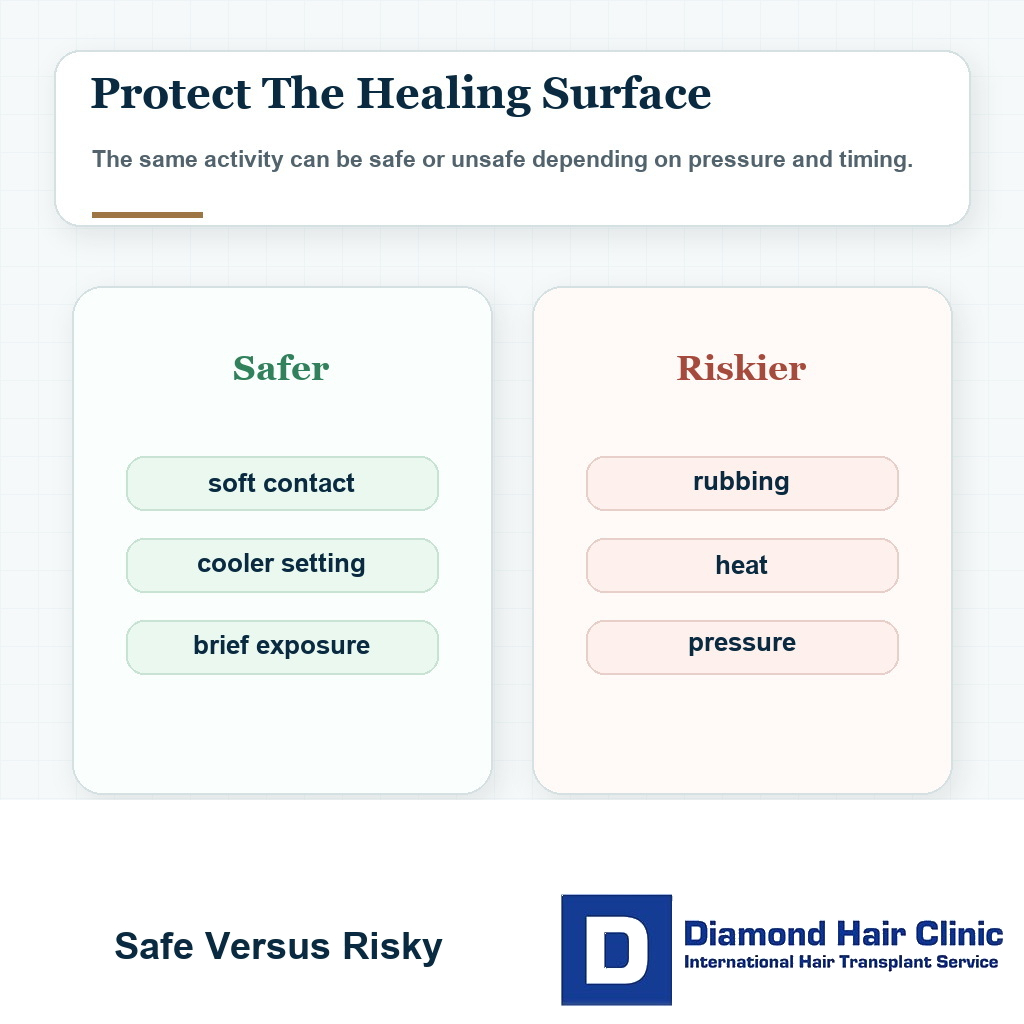 Safe versus risky recovery visual for will i look normal in public after hair transplant