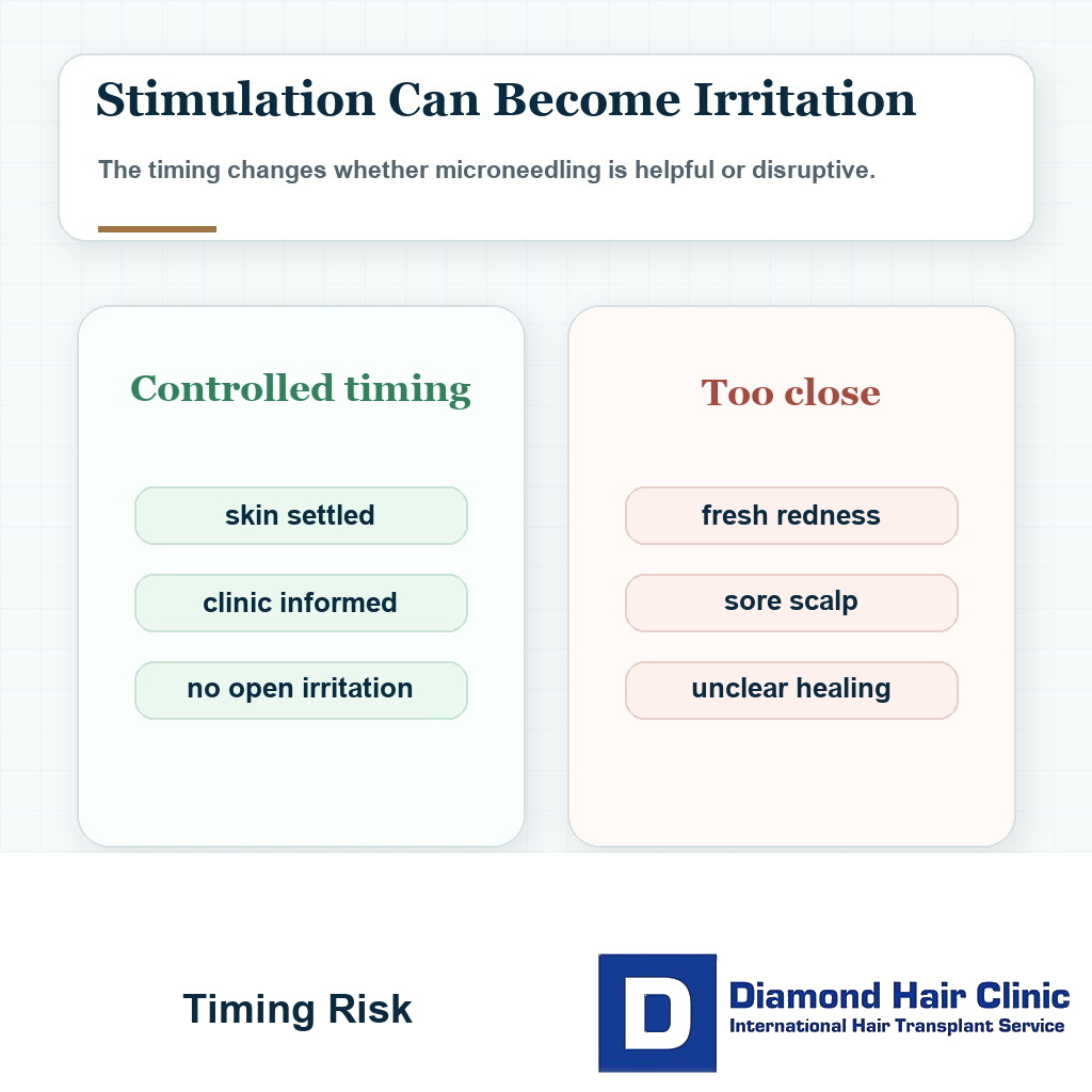 Controlled microneedling versus irritation risk before hair transplant surgery