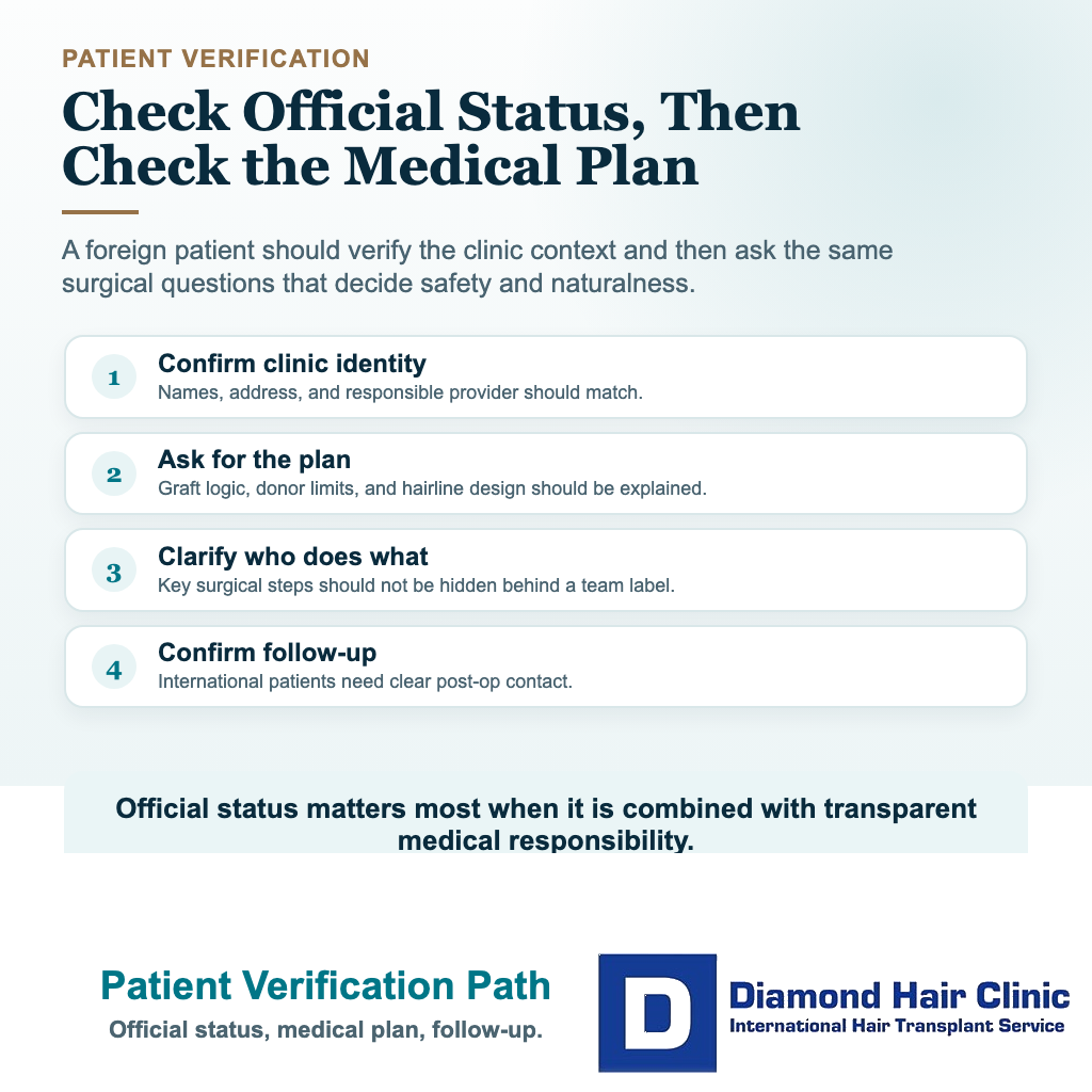 What does Turkey's Ministry of Health mean for hair transplant patients? visual explaining patient verification path