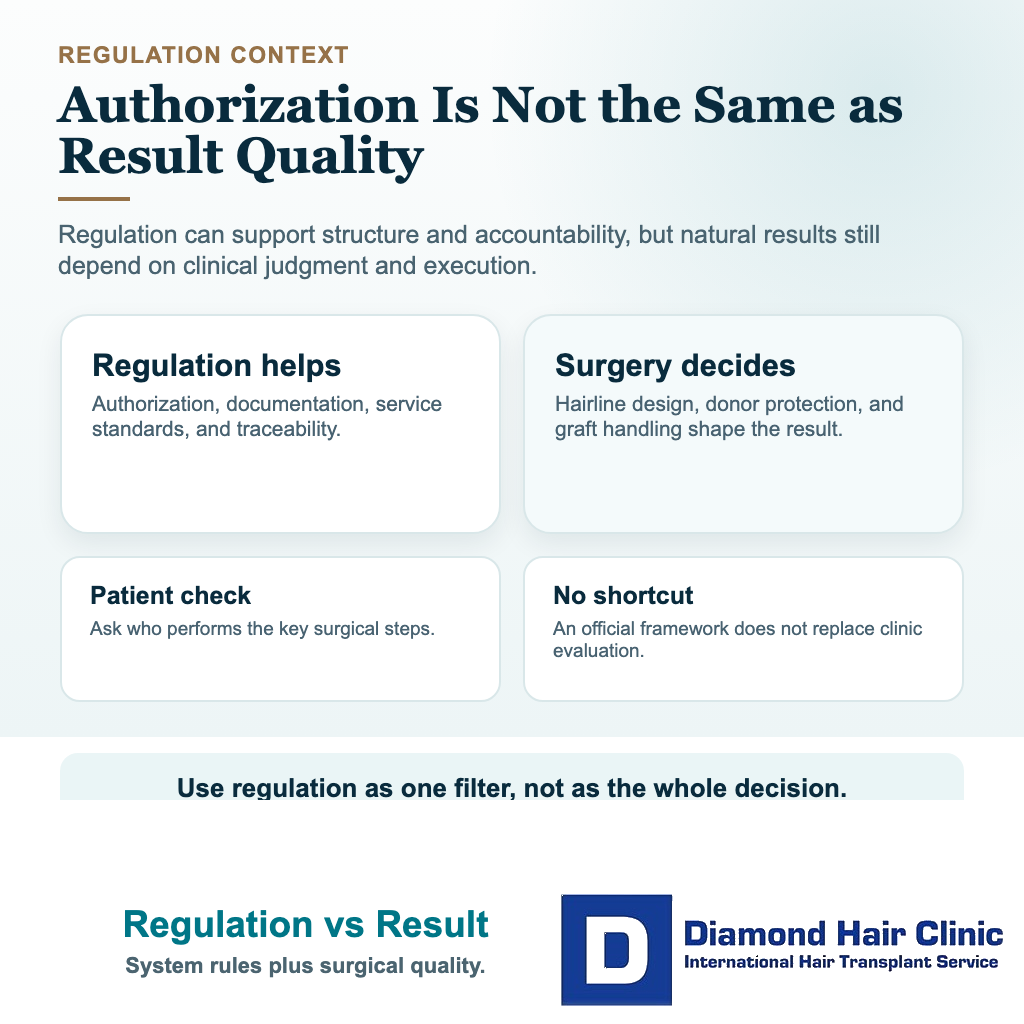 What does Turkey's Ministry of Health mean for hair transplant patients? visual explaining regulation vs result