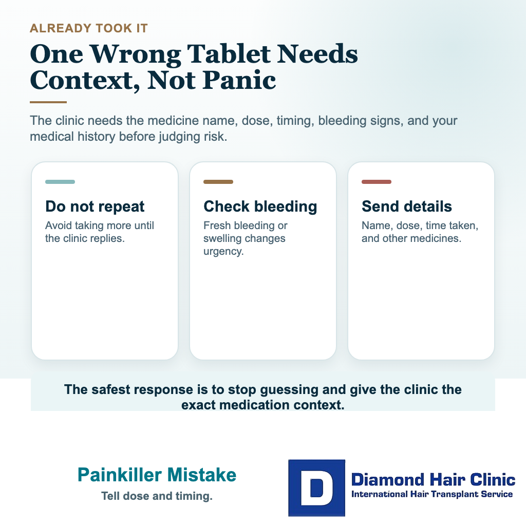 What Painkillers Can I Take After a Hair Transplant? visual explaining painkiller mistake