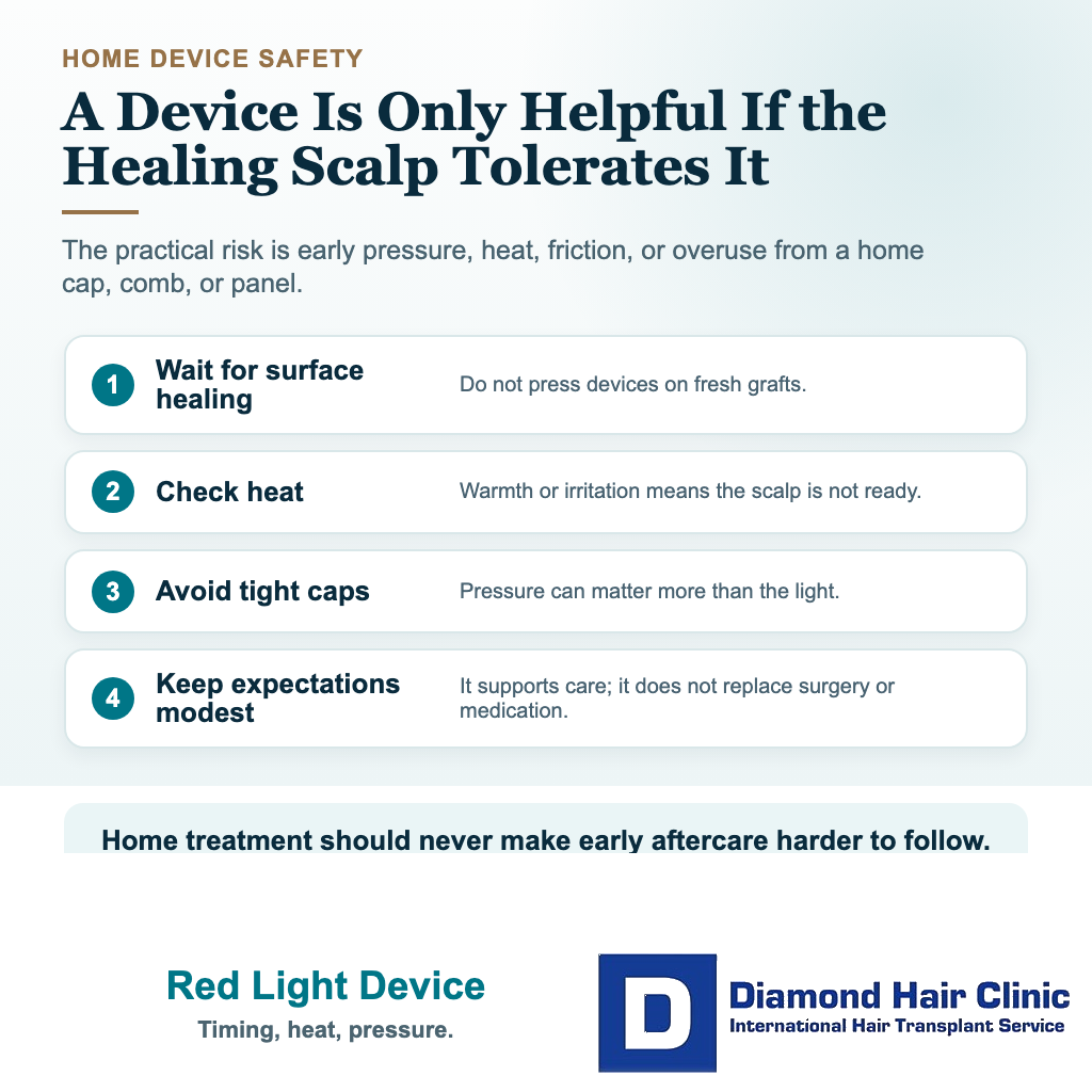 Can I Use Red Light Therapy After a Hair Transplant? visual explaining red light device