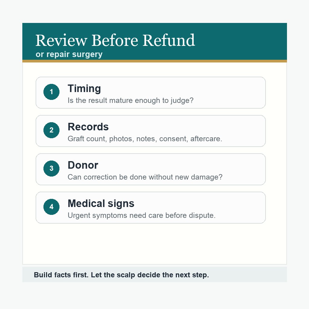 Review before refund or repair card with timing records donor and medical signs