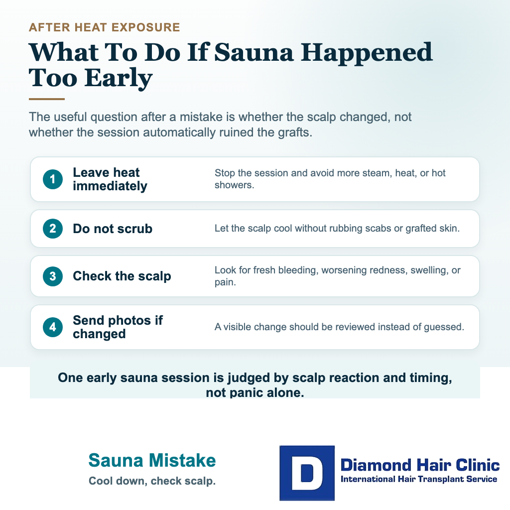 When Can I Use a Sauna After a Hair Transplant? visual: sauna mistake