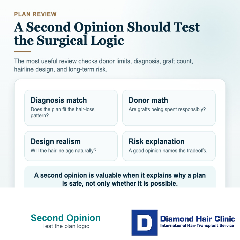 Should I Get a Second Opinion Before a Hair Transplant? visual explaining what if the clinic plans from photos only?