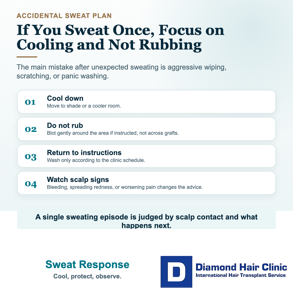 Is Sweating After a Hair Transplant Dangerous? visual explaining sweat response