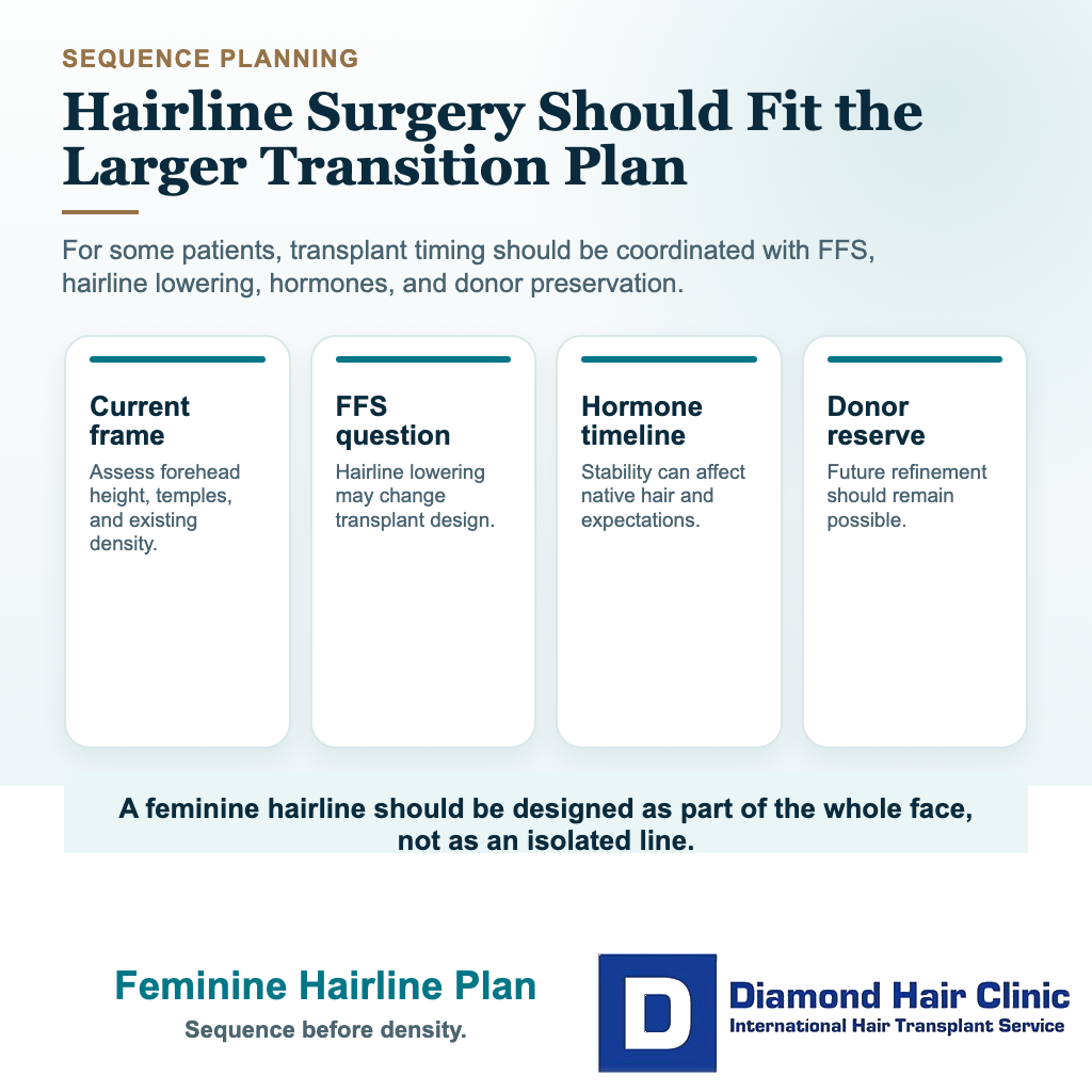 Can a Transgender Woman Have a Hair Transplant for a Feminine Hairline? visual explaining feminine hairline plan