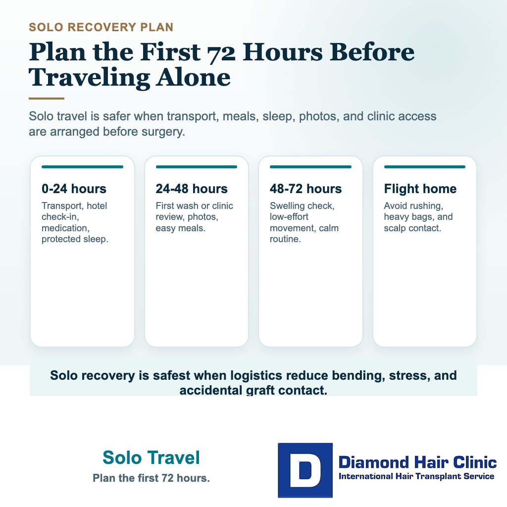 Is It Safe to Travel Alone to Turkey for a Hair Transplant? visual explaining solo travel