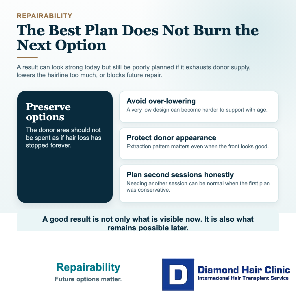 What makes a good hair transplant result visual explaining repairability