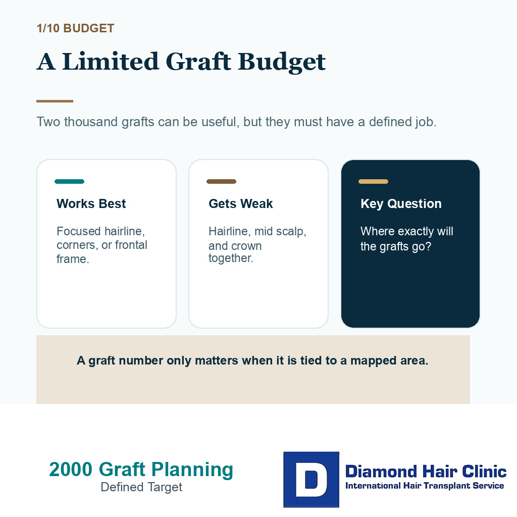 2000 grafts hair transplant carousel slide 1 showing a limited graft budget