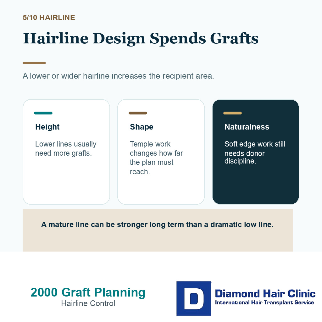 2000 grafts hair transplant carousel slide 5 showing hairline design spends grafts