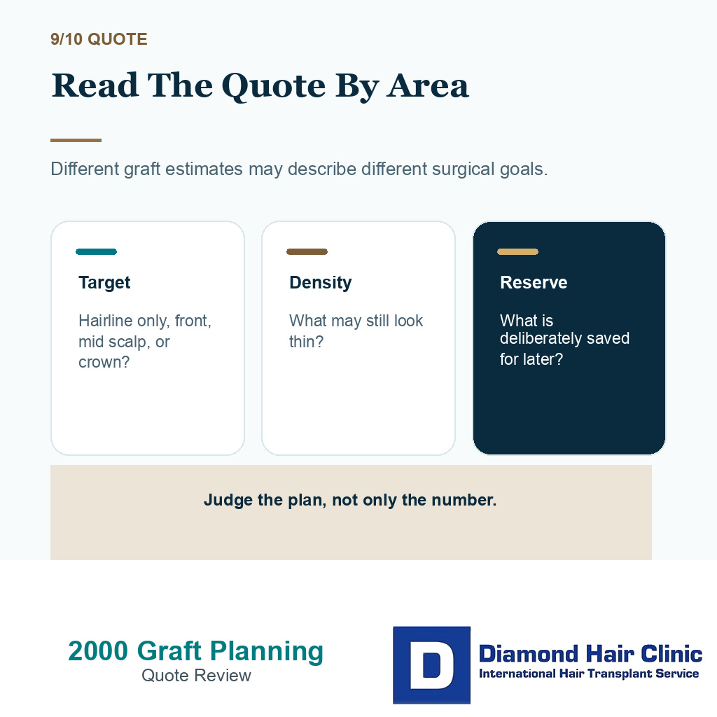2000 grafts hair transplant carousel slide 9 showing quote review by area