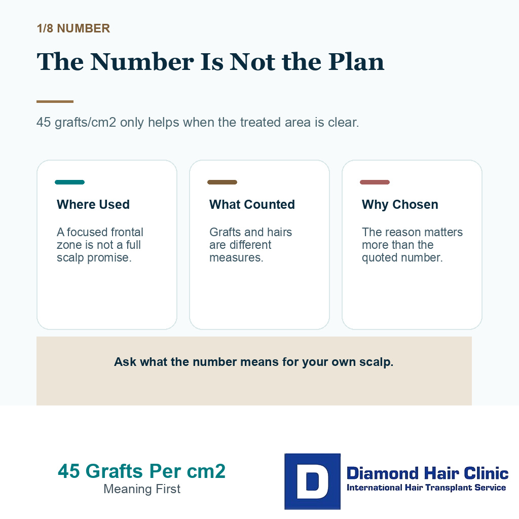 45 grafts per cm2 carousel slide 1 explaining the number is not the plan