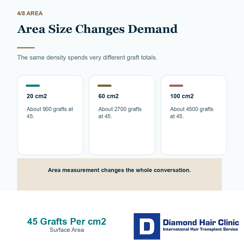 45 grafts per cm2 carousel slide 4 explaining area size changes graft demand