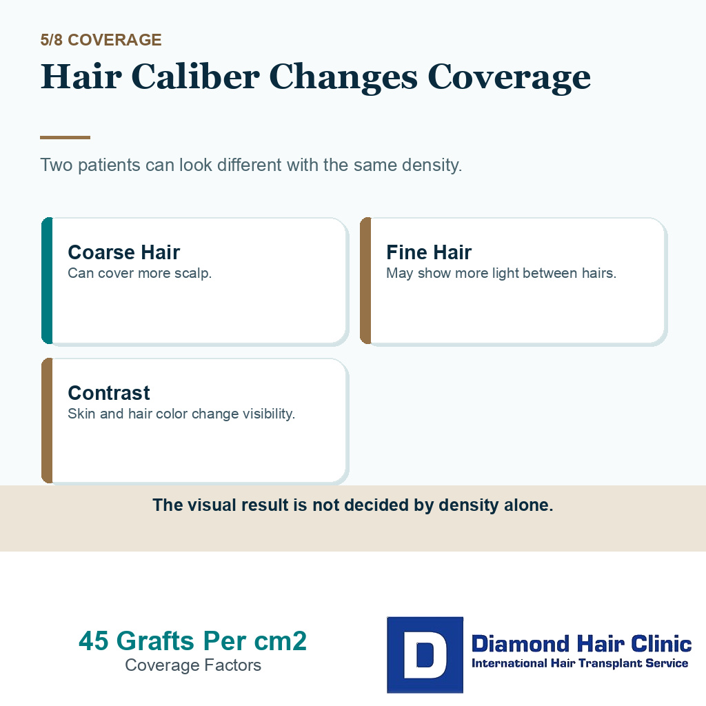 45 grafts per cm2 carousel slide 5 explaining hair caliber changes coverage