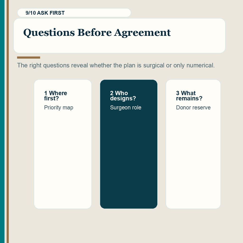 Large hair transplant session donor safety slide 9 explaining questions before agreement