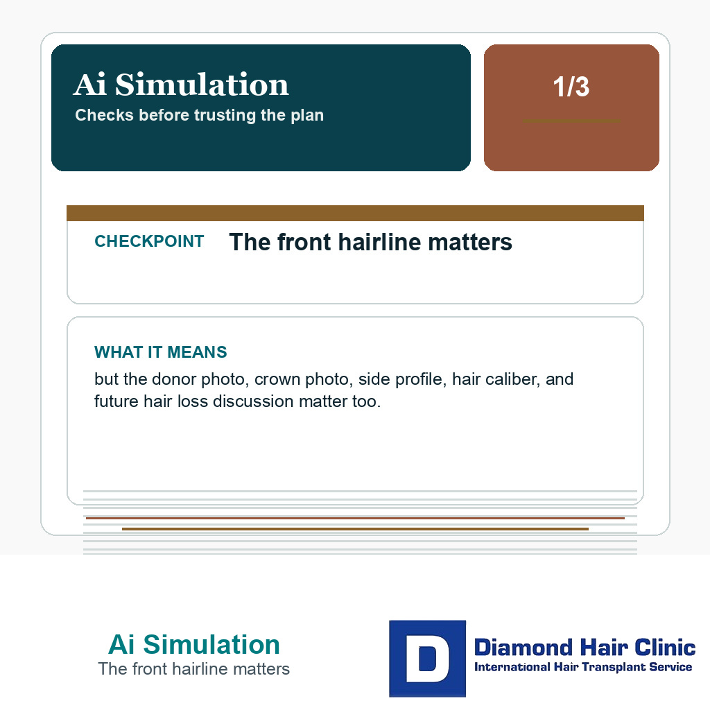 Ai Simulation carousel slide about the front hairline matters
