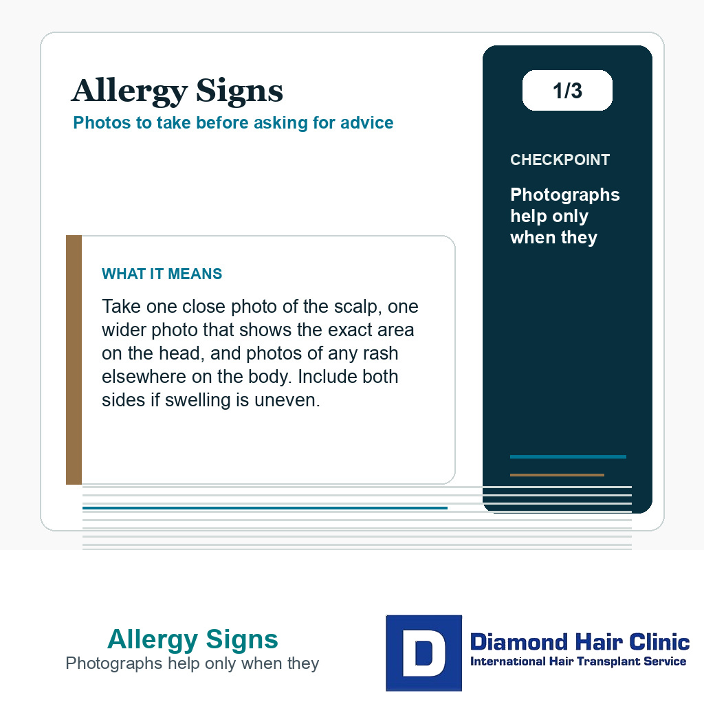 Allergy Signs carousel slide about photographs help only when they