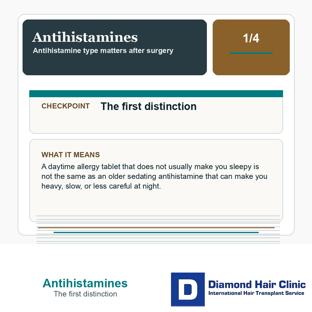 Antihistamines carousel slide about the first distinction