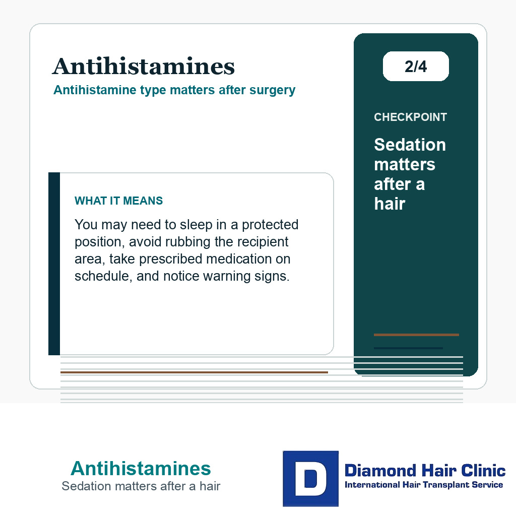 Antihistamines carousel slide about sedation matters after a hair