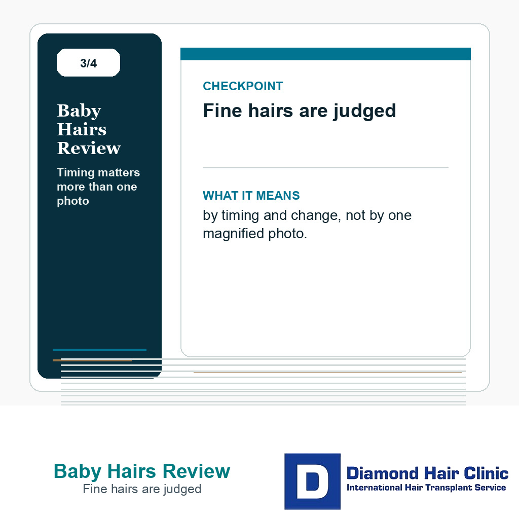 Baby Hairs Review carousel slide about fine hairs are judged