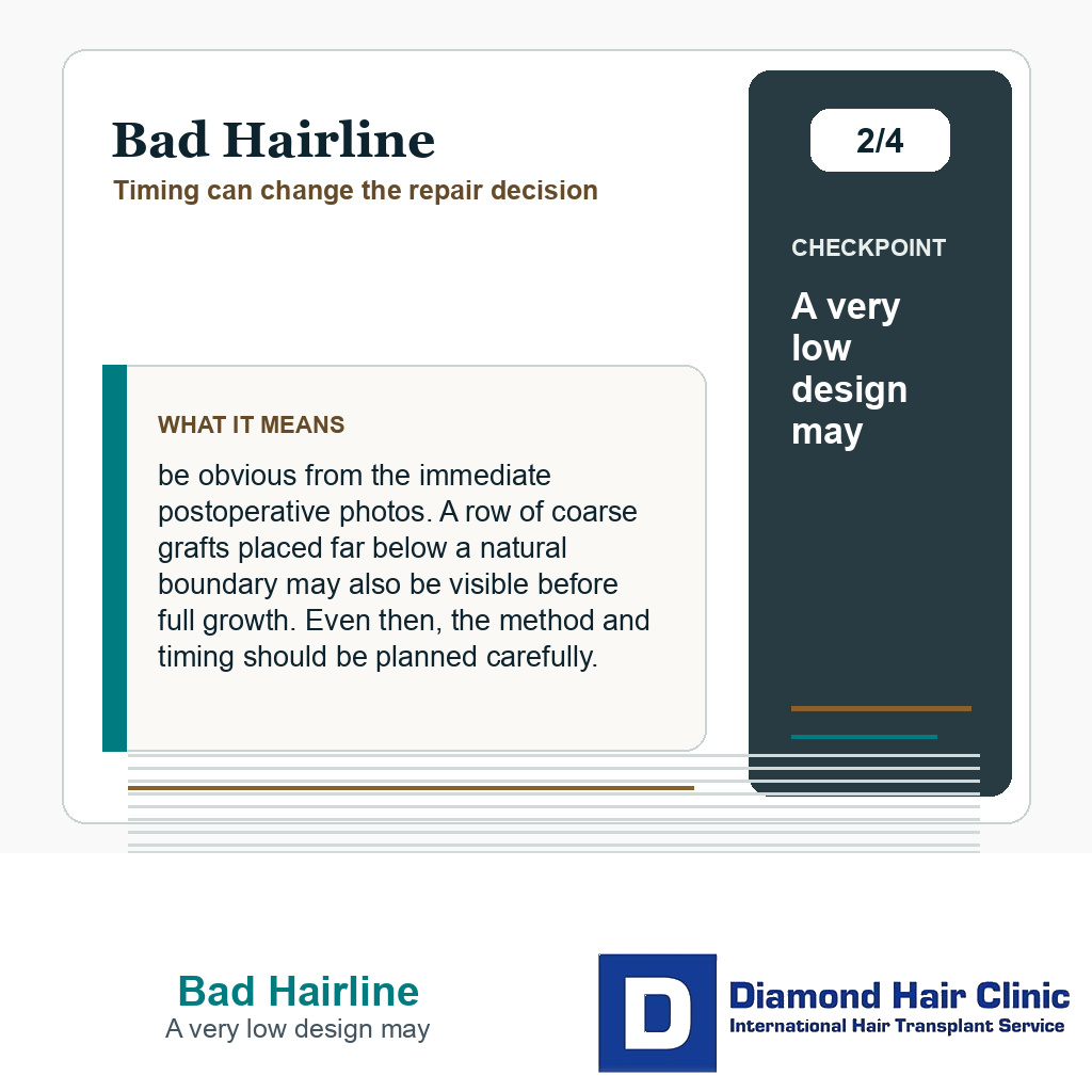 Bad Hairline carousel slide about a very low design may