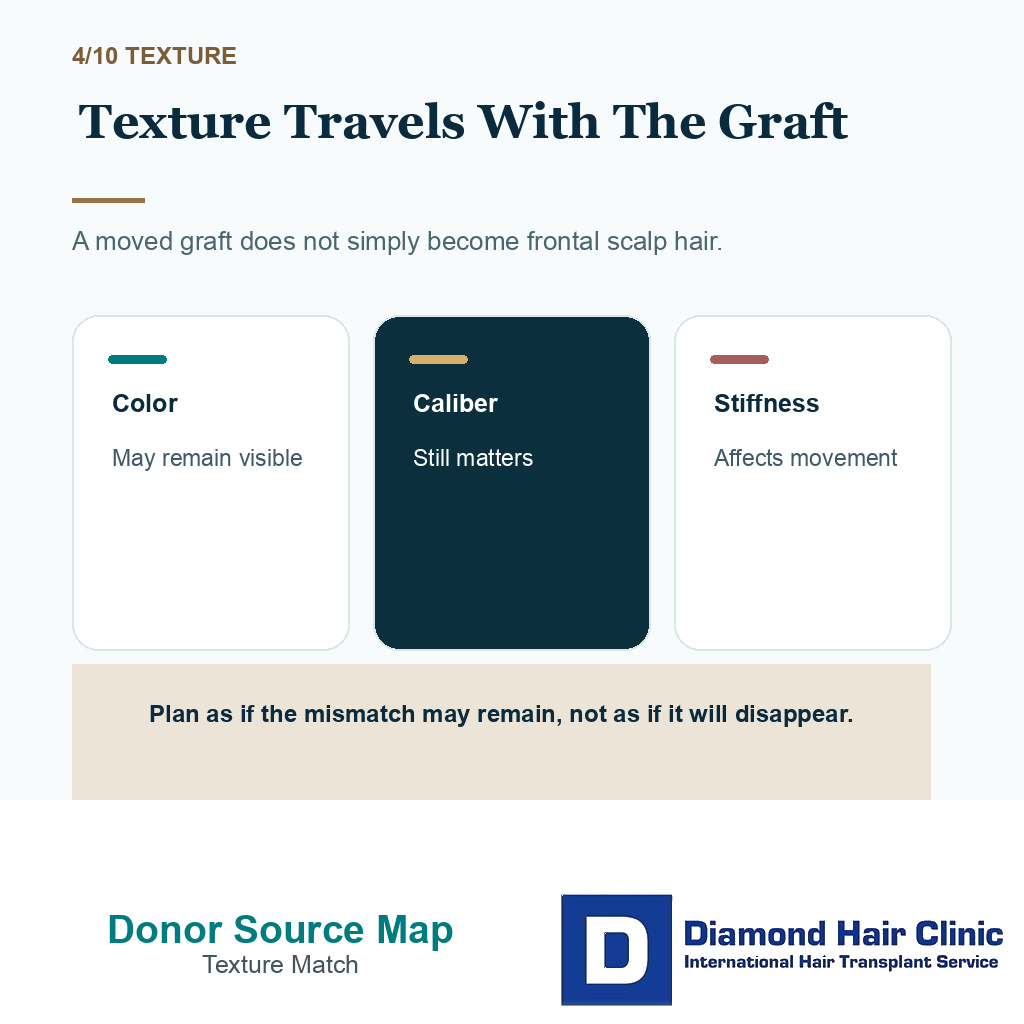 Beard and body hair hairline carousel slide 4 explaining texture travels with the graft