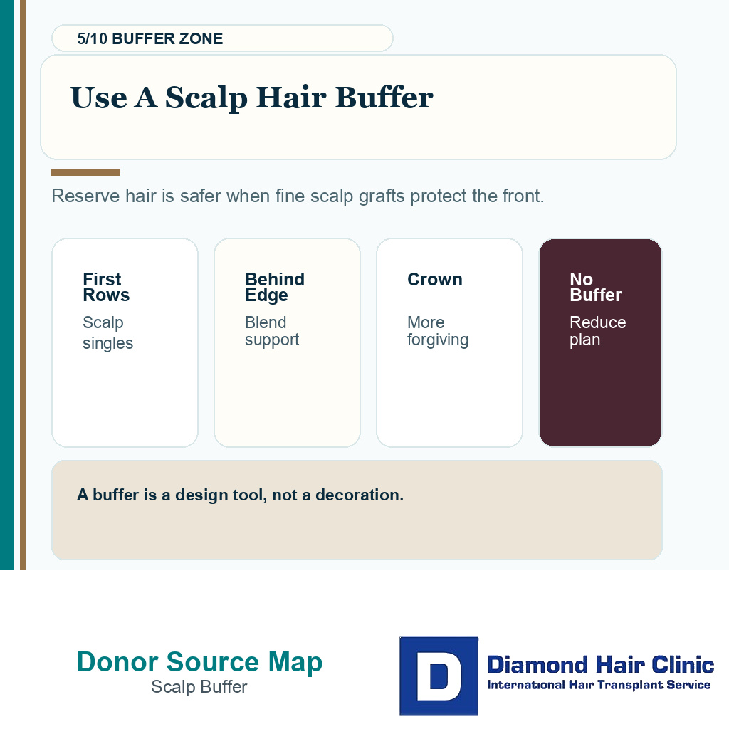 Beard and body hair hairline carousel slide 5 explaining use a scalp hair buffer