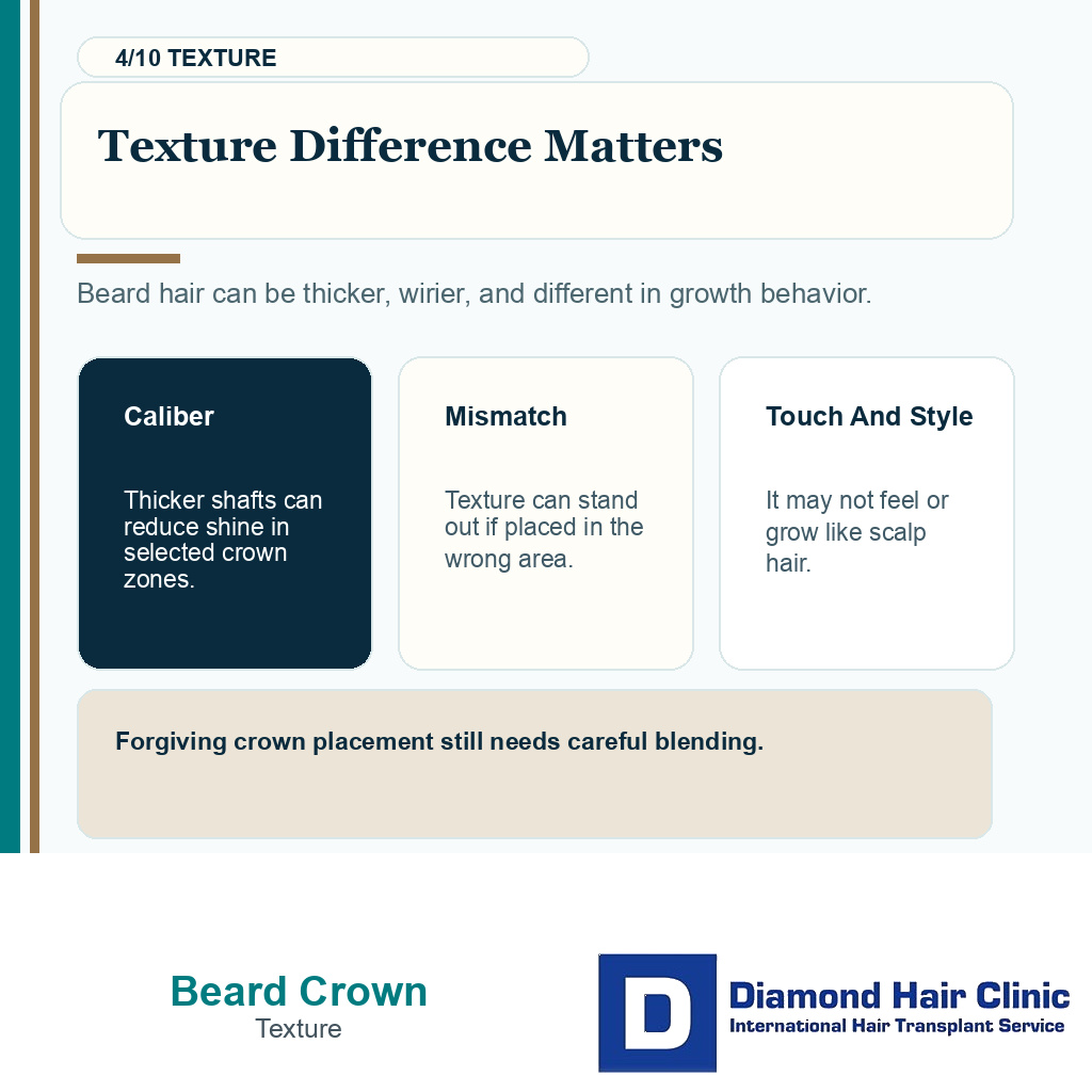 Beard hair crown transplant carousel slide 4 explaining texture difference matters