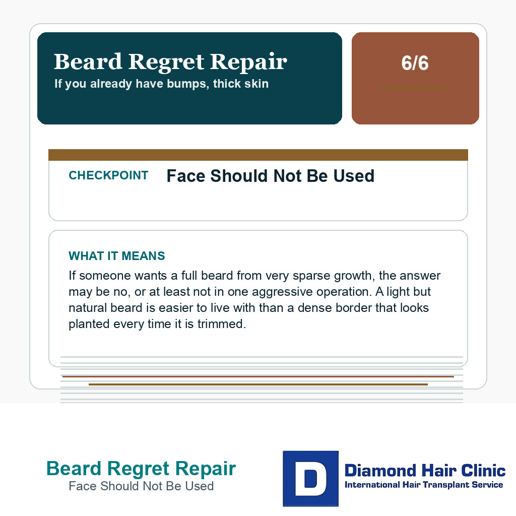 Beard Regret Repair carousel slide about face should not be used