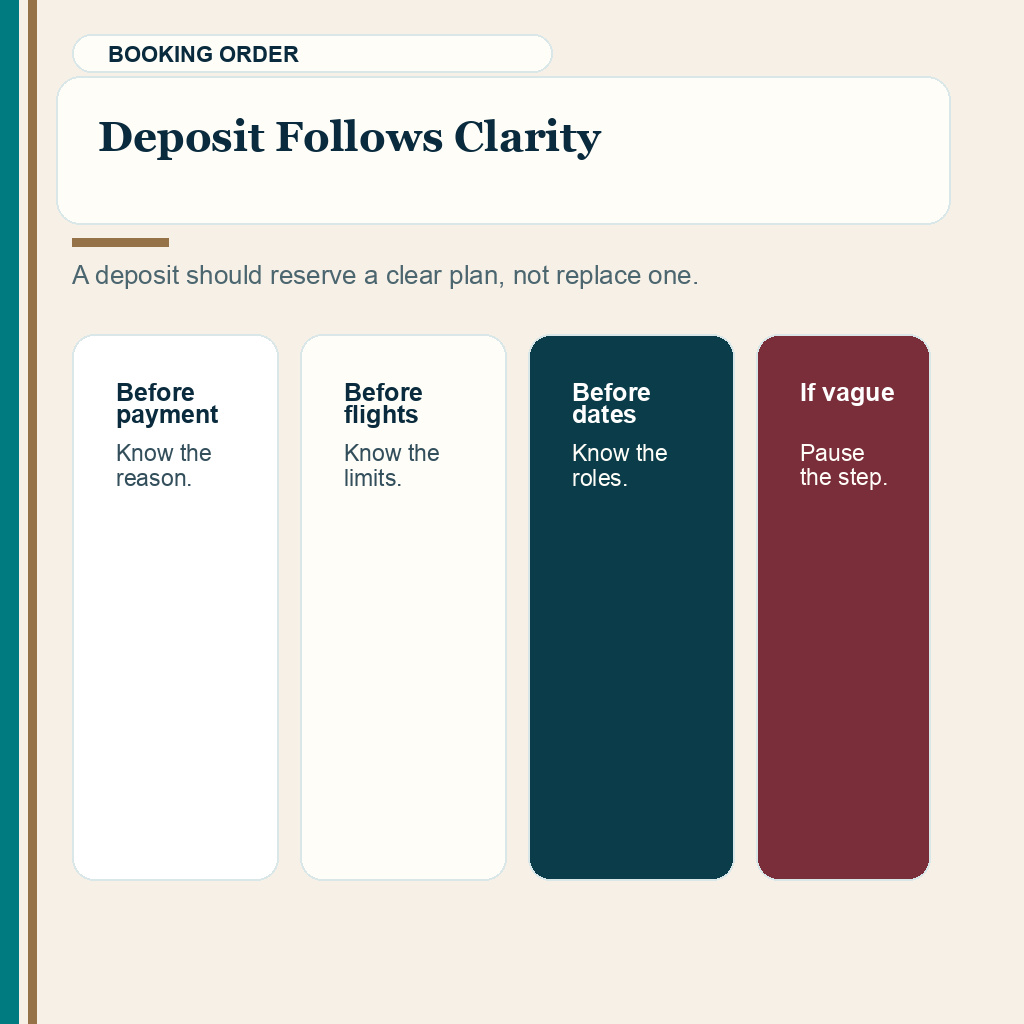 Slide explaining that deposit timing should follow a clear hair transplant plan